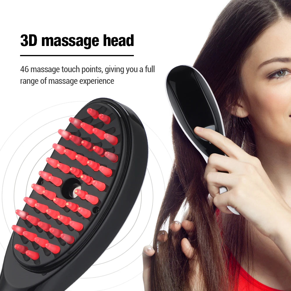 Therma Grow Massage Hairbrush: Electric Essential Oil Massage Brush Promotes Hair Growth